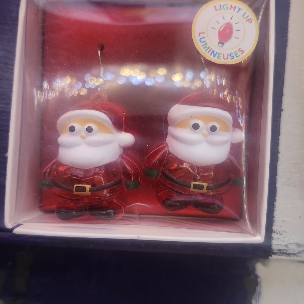 Festive Santa Light-Up Earrings